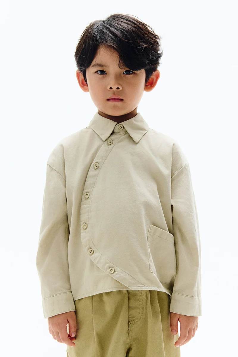 اتش اند ام قميص من التويل بقصّة فضفاضة